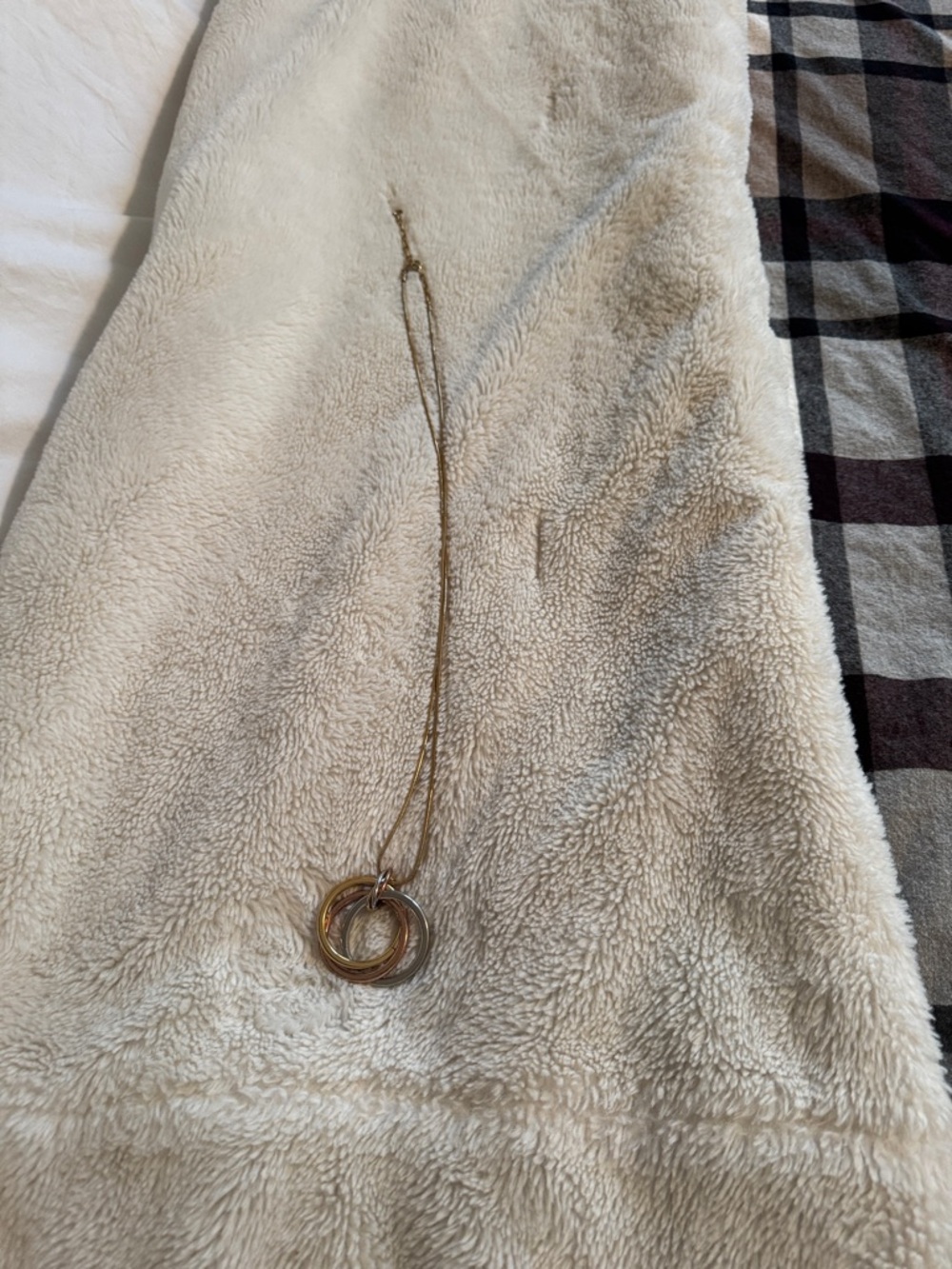 Layered Ring Pendant Necklace in multiple Gold Tones